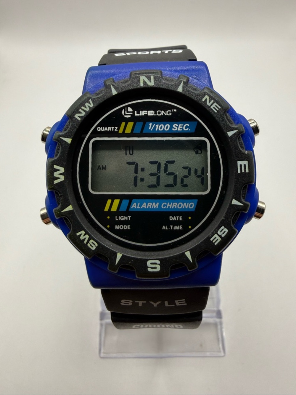 Lifelong Sports Style Digital Watch Alarm Chrono 1/100 Sec. Blue & Black - Picture 5 of 9